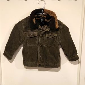 Art Class 3T Olive Corduroy Jacket with Camo Sherpa Collar